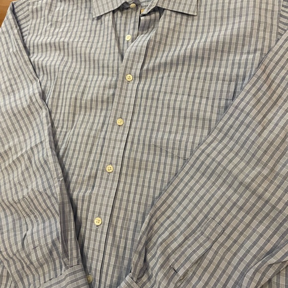 Michael Kors Men's Gray Checkered Button Up XL 36/37 - Picture 2 of 8